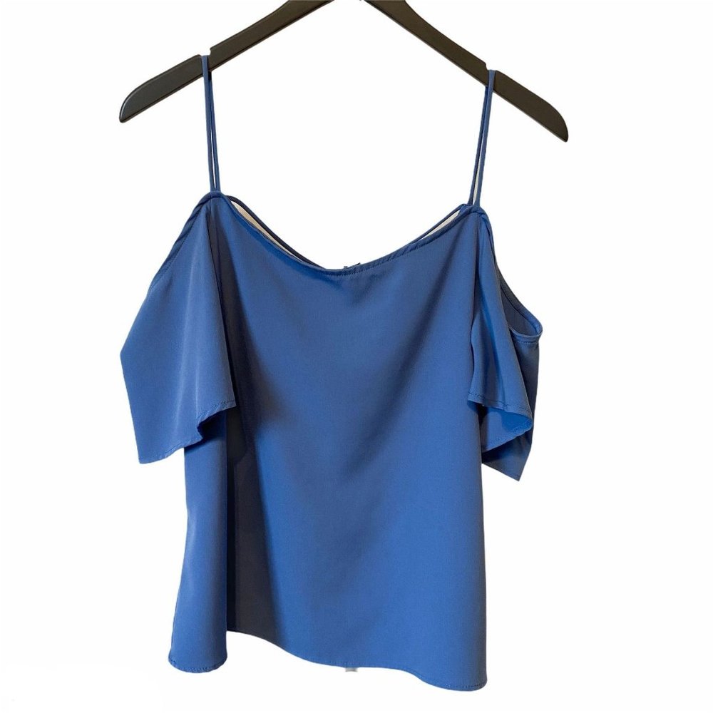 BP Nordstrom cold shoulder strappy top blue S